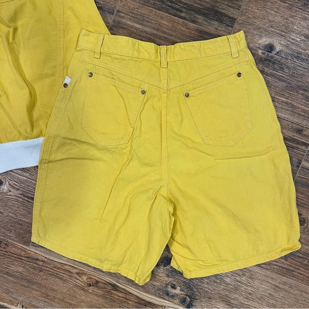 Vintage Cache Yellow 2-Piece Set – Crop Vest & Shorts | Size M / 12 - Picture 8 of 8